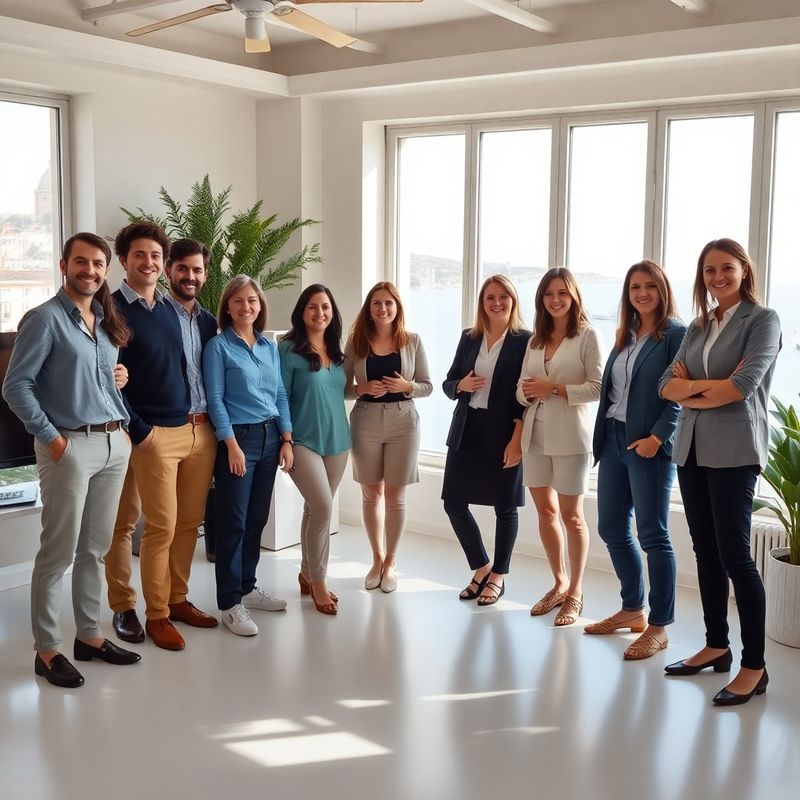 Il team di Mediterraneo Gruppo in ufficio a Napoli
