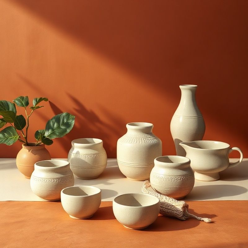 Ceramica artigianale campana su superficie in terracotta